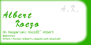 albert koczo business card